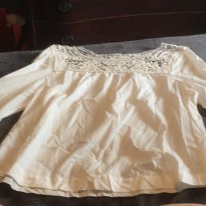 GAP Grecian Style Lace Detail Top Off White NWT
